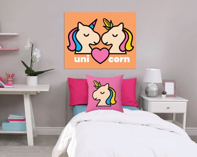 uniCORN Dreamy Wall Art | Nursery, Kids Room, Playroom Art | Canvas Art