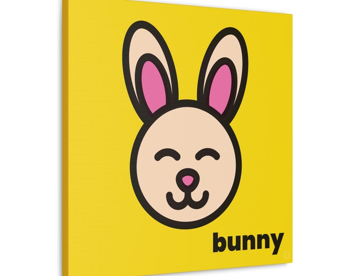 Bunny Rabbit | Canvas Art for Nursery, Kids Room, Playroom | 5 sizes | Pop Art Design