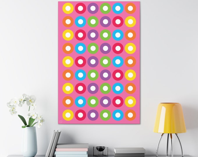 Canvas Art • Lifesaver, Pink • 24x36 • Bold, Modern, Colorful Style!