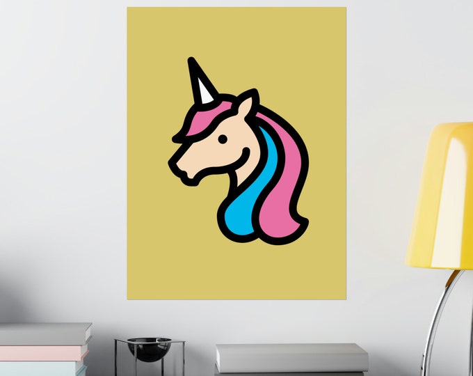 Poster Print | Unicorn | Butter Yellow | 4 Sizes