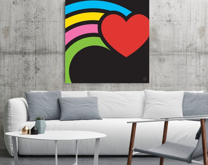HeartBow Canvas Art for Teen Room Decor, Dorm Decor, Wall Art, Wall Decor, Room Decor in Pop Art, Modern Art Design