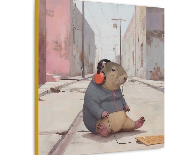 CapyBara Neighborhood Beats | Canvas Art | Room and Wall Décor | Contemporary Illustration Art Style