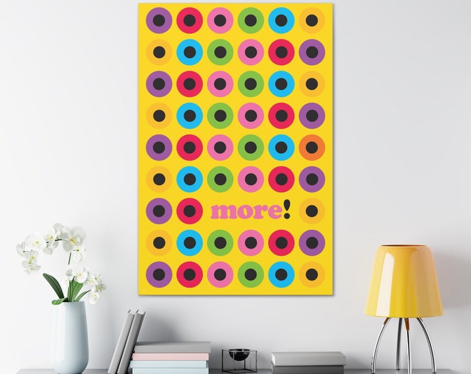 Canvas Art • Lifesaver, More! Yellow • 24x36 • Bold, Modern, Colorful Style!