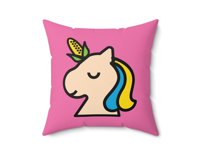 Pink UniCORN Throw Pillow | Kids Room Decor | Teen Decor | Gift for Teen | Dorm Decor | 2 Sizes