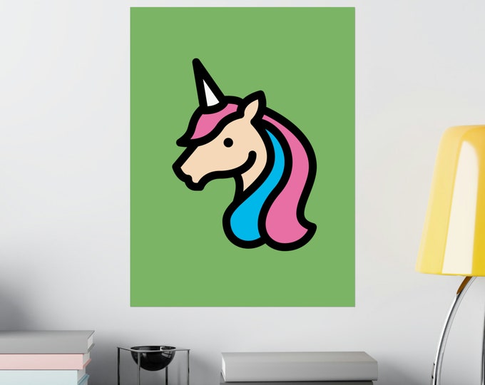 Poster Print | Unicorn | Apple Green | 4 Sizes