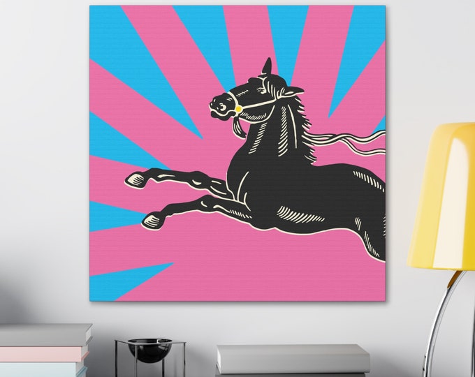 Horse Gallop | Canvas Art | Room and Wall Décor | Pop Art Style