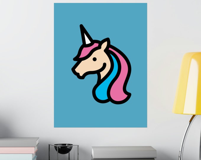 Poster Print | Unicorn | Turquoise | 4 Sizes