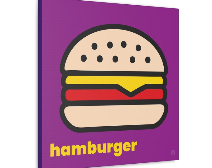 Hamburger | Canvas Art | Room and Wall Décor | Pop Art Style