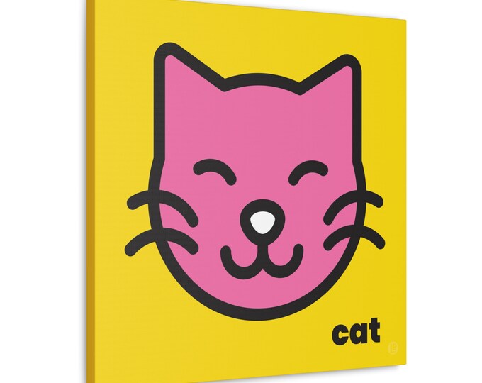 Sweet Kitty Cat | Canvas Animal Art | Nursery, Kids Room, Playroom | 5 Sizes