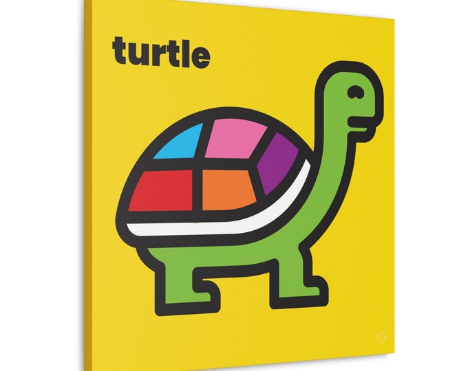 Peaceful Turtle | Canvas Animal Art | Nursery, Kids Room, Playroom | 5 Sizes
