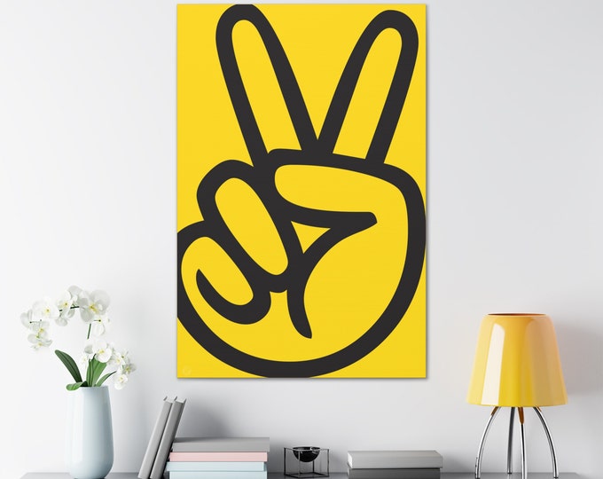Canvas Art • Peace Now! • 24x36 • Bold, Modern, Colorful Style!