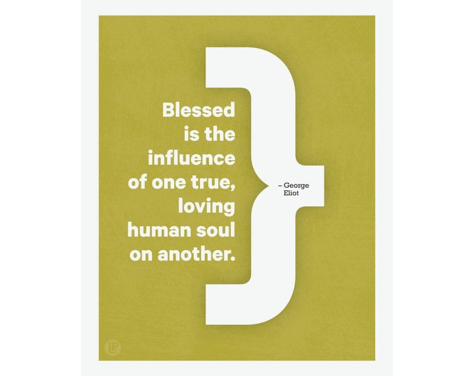 Inspirational Quote by George Eliot • Ochre and White • Poster Print • 4 Sizes