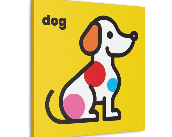 Proud Puppy Dog | Canvas Animal Art | Nursery, Kids Room, Playroom | 5 Sizes