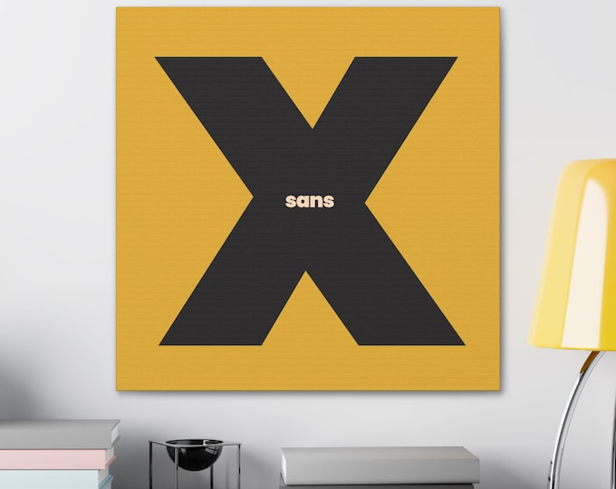 Canvas Art | Graphic Illustration of X Sans | Original design | 6 sizes