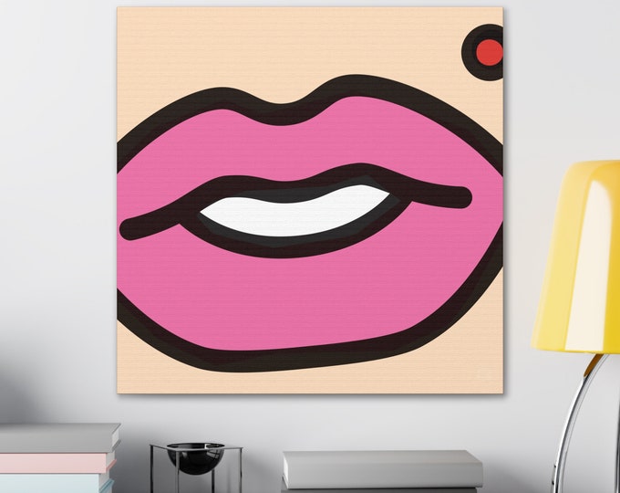 Lips Kiss Nude | Canvas Art | Room and Wall Décor | Pop Art Style