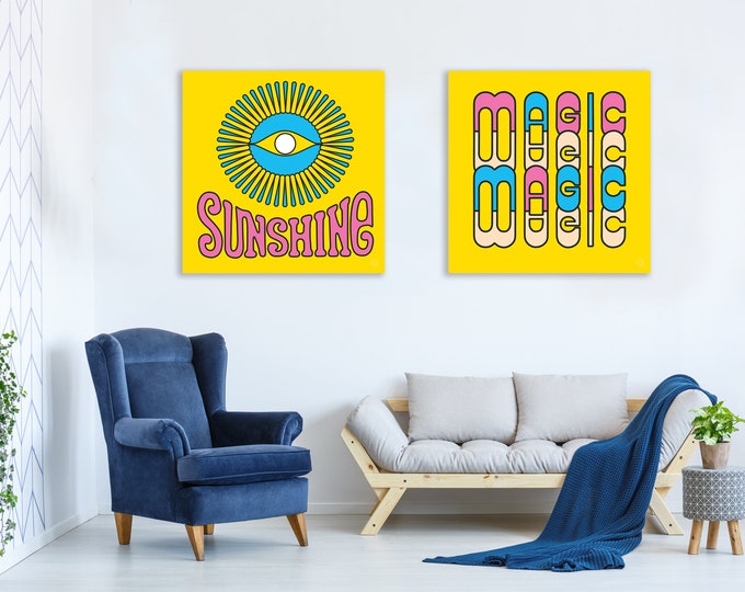 Canvas Art | Groovy Sunshine Pop Art | Room and Wall Décor | 5 Sizes