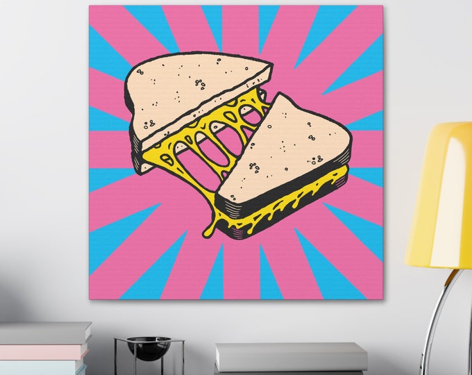 Gooey Grilled Cheese | Canvas Art | Room and Wall Décor | Pop Art Style Active