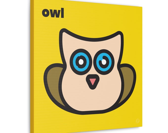 Wise Owl | Canvas Animal Art | Nursery, Kids Room, Playroom | 5 Sizes