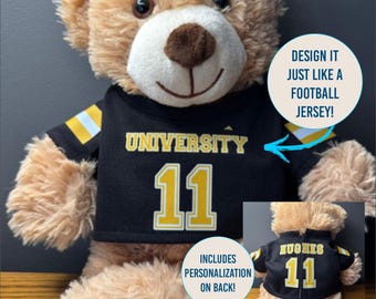 Personalized Teddy Bear Football Jersey | Custom Text & Design