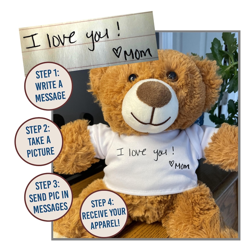 Personalized Red Teddy Bear Shirt: Custom Text, Logo, or Image (fits 12 ...