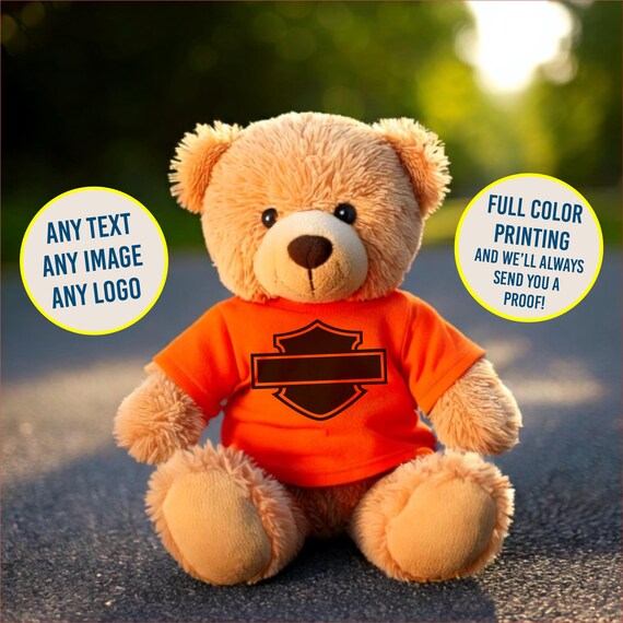 Personalized Orange Teddy Bear Shirt: Custom Plushie Apparel (fits