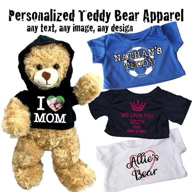 Personalized Teddy Bear Shirt: Custom Photo or Logo Plushie Apparel ...