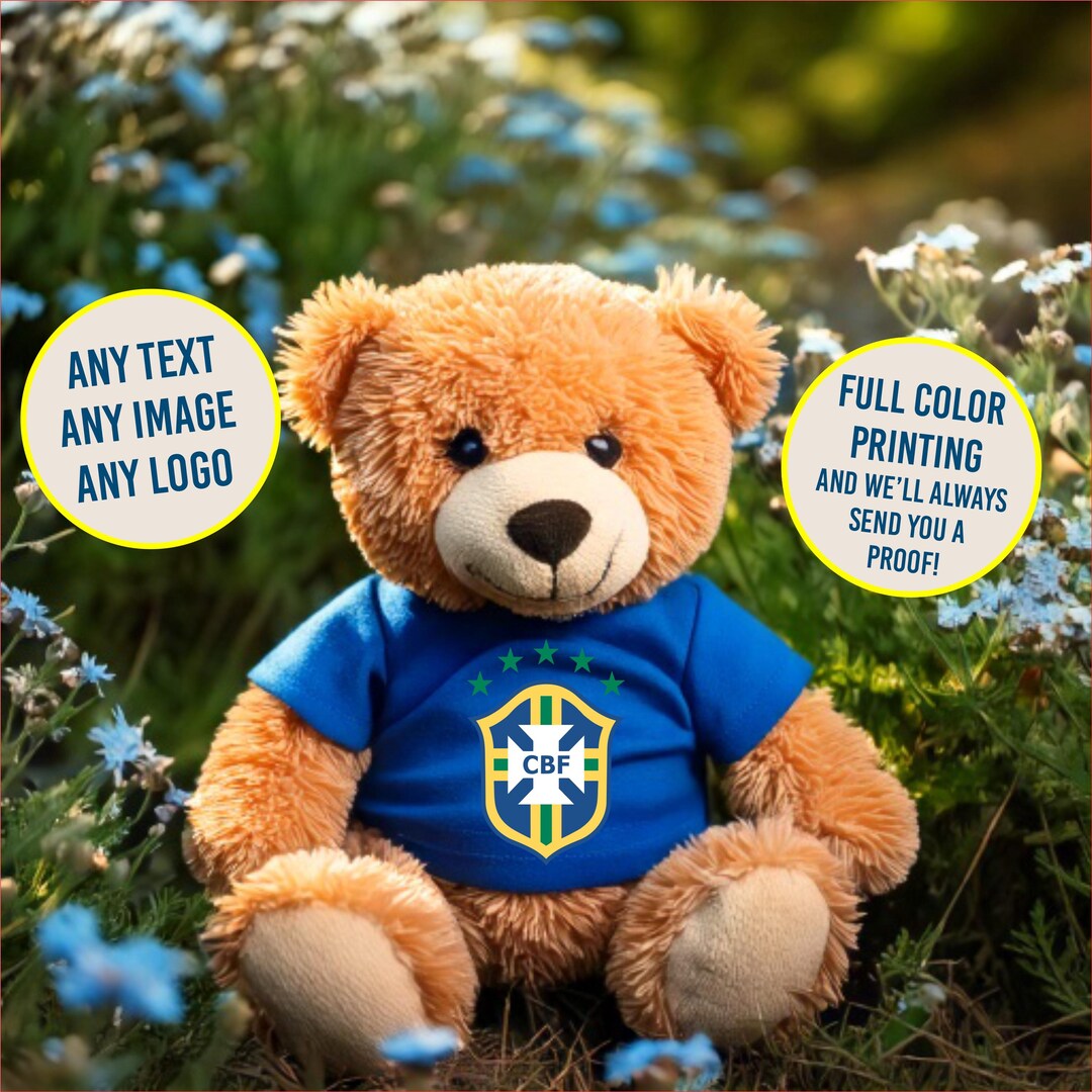 Personalized Blue Teddy Bear Shirt: Custom Plushie Apparel (fits 12-16 ...