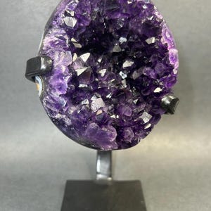 Uruguayan Amethyst Geode with Stand: Vibrant Purple Crystals