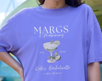 Margs and Matrimony bachelorette themed shirt Custom beach Bachelorette Shirt  Vintage marg and matrimony shirt Bachelorette Margaritas tee