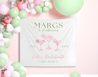 Custom Bachelorette Wall Tapestries Custom Margs and matrimony Bach Sign Personalized Margs and matrimony sign Marg and matrimony bach decor
