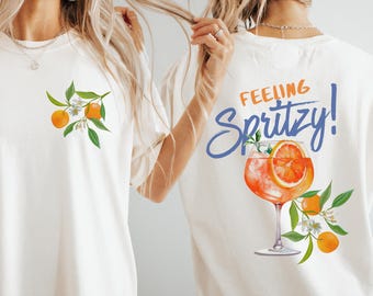 Camiseta Aperol Spritz Camiseta de cóctel italiano, camiseta para amantes de los cócteles, regalo para amantes de Aperol para ella, camiseta gráfica vintage Boho Italia de gran tamaño