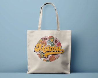 Bloemen Mama Tote Bag, Kleurrijk Lente Moederdag Cadeau, Stijlvolle Carryall Handtas voor dames