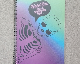 Libro de pegatinas reutilizables de esqueleto / Tamaño A4, cubierta de PVC esmerilado