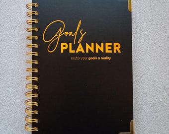 Planificador A5 sin fecha – Negro y dorado