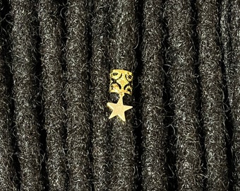 Gold Star Hair Jewelry for Traditional Locs, Braids, Extensions and Twists