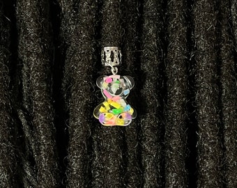 Confetti Teddy Bear Hair Jewelry for Traditional Locs, Braids, Extensions and Twists