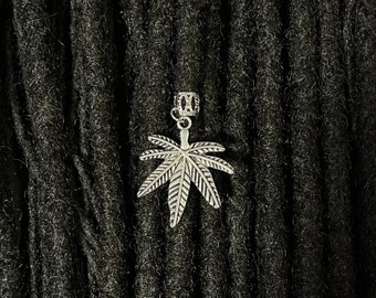 Silver Marijuana Hair Jewelry for Traditional Locs, Braids, Extensions and Twists