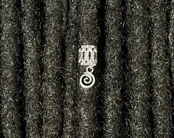 Silber Swirl Haarschmuck für Traditionelle Lox, Zöpfe, Verlängerungen und Drehungen