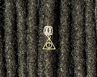 Harry Potter Deathly Hallows Hair Jewelry for Traditional Locs, Braids, Extensions and Twists