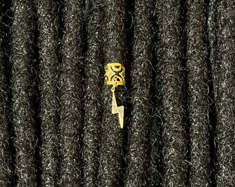 Small Gold Lightning Bolt Hair Jewelry for Traditional Locs, Braids, Extensions and Twists