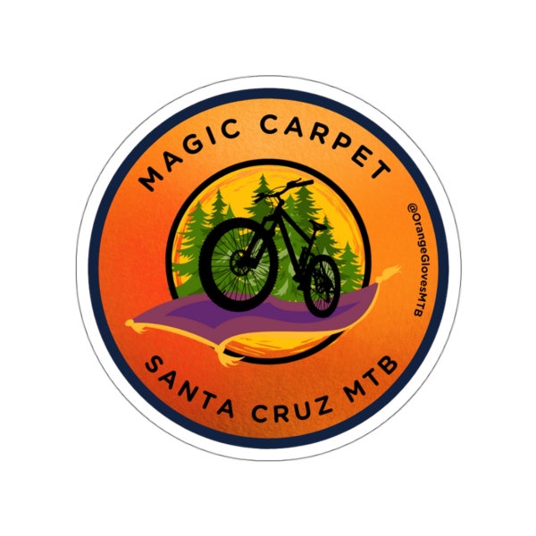 Magic Carpet Santa Cruz MTB Sticker Mountain Bike Sticker, Mountain Bike Badge, Mountain Bike Gift, Cycling, Mountain Bike Art, Trail Bike