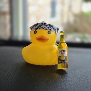 Yellow Rubber duck, Duck with bandana and beer. Cute gift for a Jeep owner, ATV Mudder, Outdoors person in your life. And we all have one. image 2