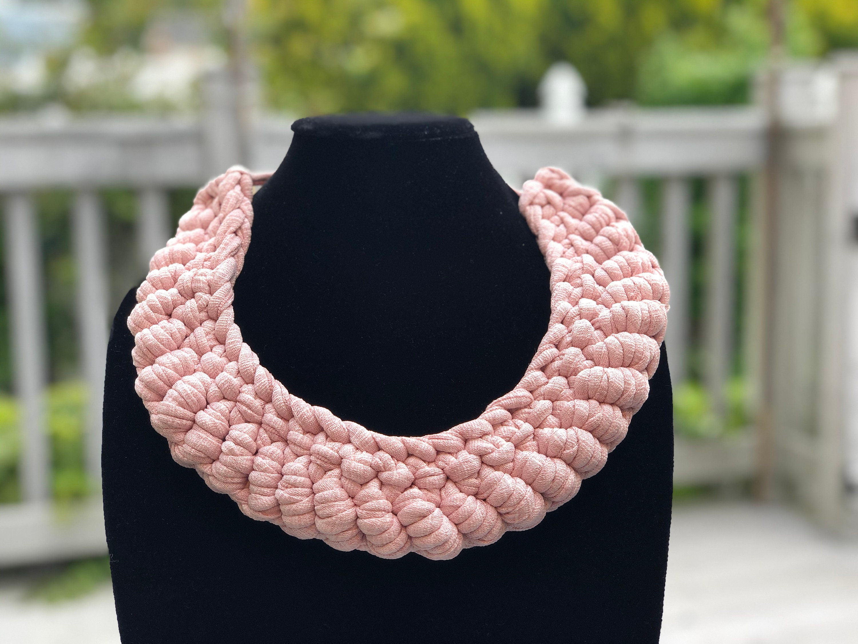 T Shirt Yarn Necklace Fabric Necklace Zpagetti Etsy