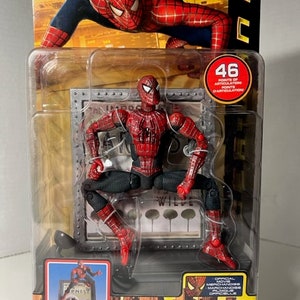 2004 Toybiz Super Poseable Spiderman 2 With Magnetic Base Rare