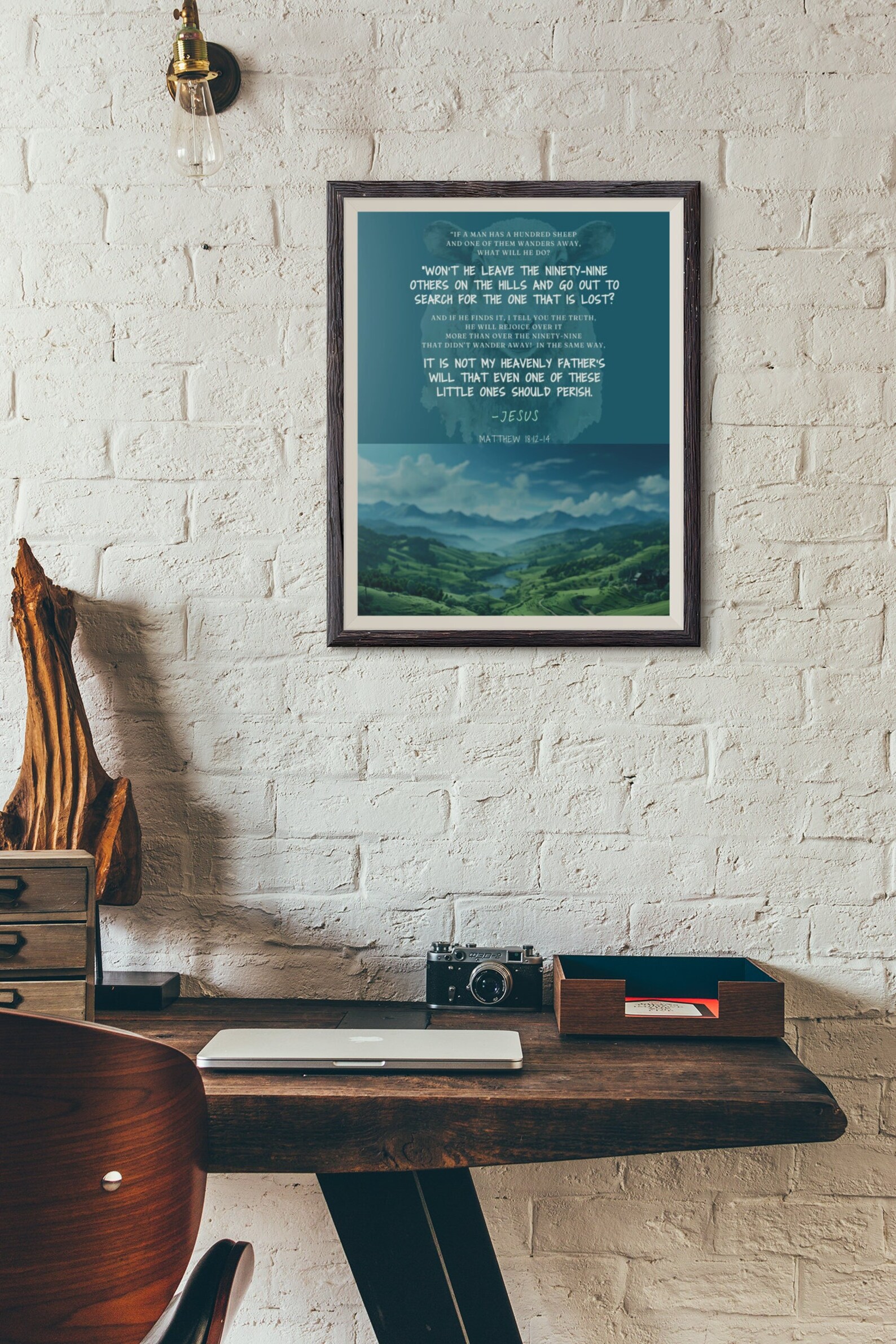 Leave the 99 Save the One Lost Sheep Printable Bible Verse Art