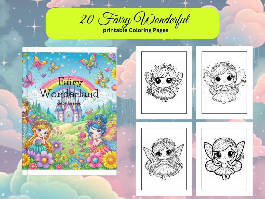 Fairy Wonderland Coloring Book Coloring Pages for Kids Printable ...