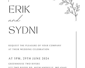 Wedding invite template