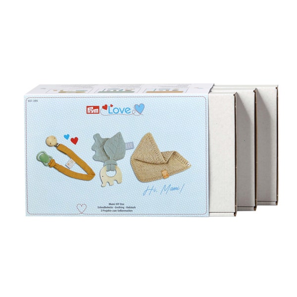 DIY Baby Accessoires Set - Öko-Tex Schnullerkette, Greifring & Halstuch - Kreativbox für werdende Mütter, Perfekt für Babypartys