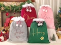 Christmas Santa Sack, Personalised Velvet Santa Sack, Christmas Gift Bag for Kids and Adults and pet, Christmas Gift Bag, Xmas.