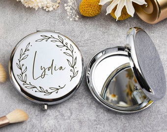 Custom Compact Mirror | Gifts for Bridesmaid Proposal | Best Friend Birthday Gifts | Personalized Gifts for Women | Engraved Pocket Mirror